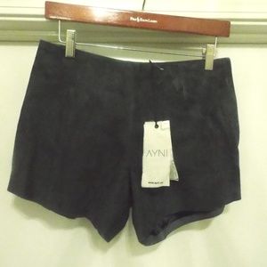 NWT AYNI Quarzo Suede Shorts M Genuine Leather